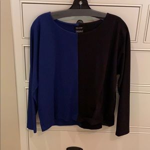 Royal blue and black top